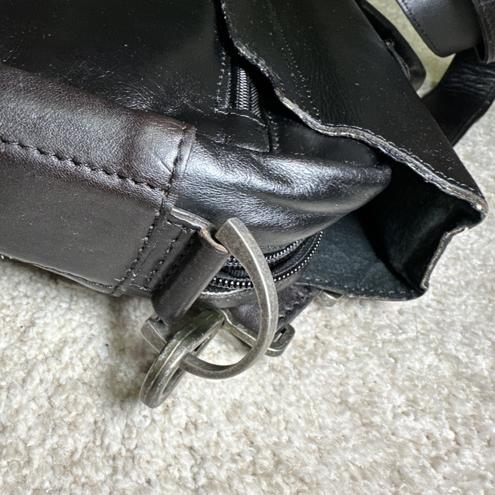 Velez Black Briefcase/Document Case Shoulder/Crossbody Strap Zip Buckle