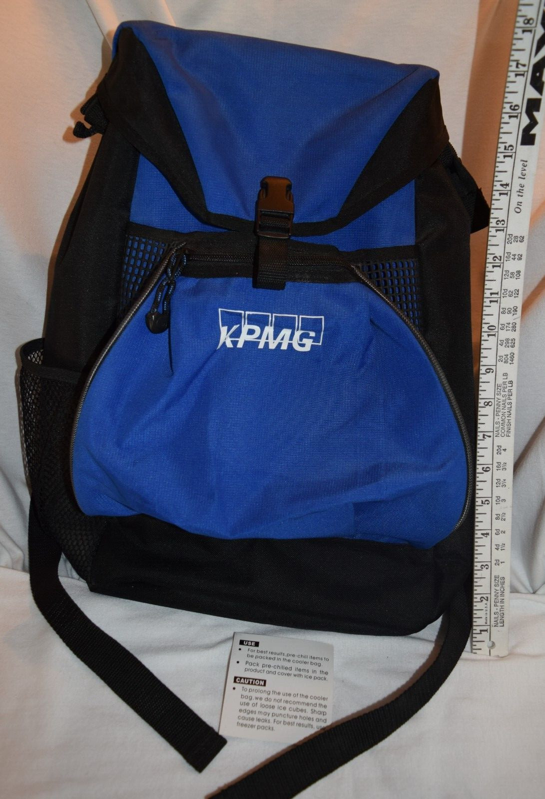Leeds KPMG Blue Insulated Backpack ASI: 66887 Excellent Condition