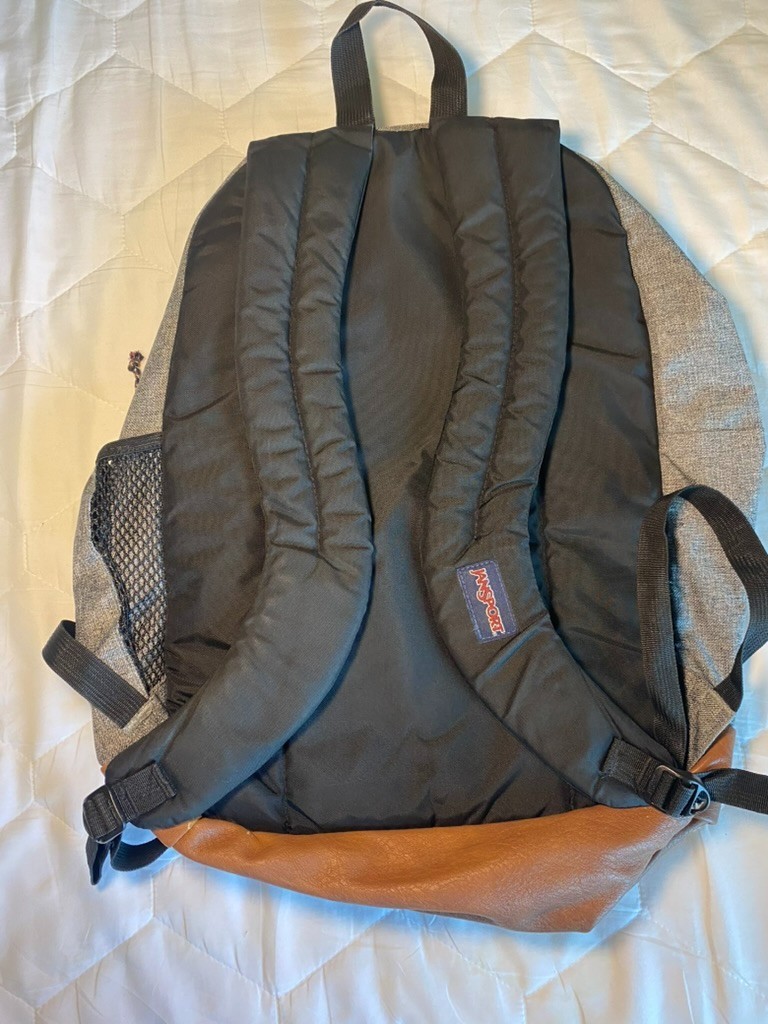 JanSport JS0A2SDD008 Cool Student Backpack – Grey with Leather