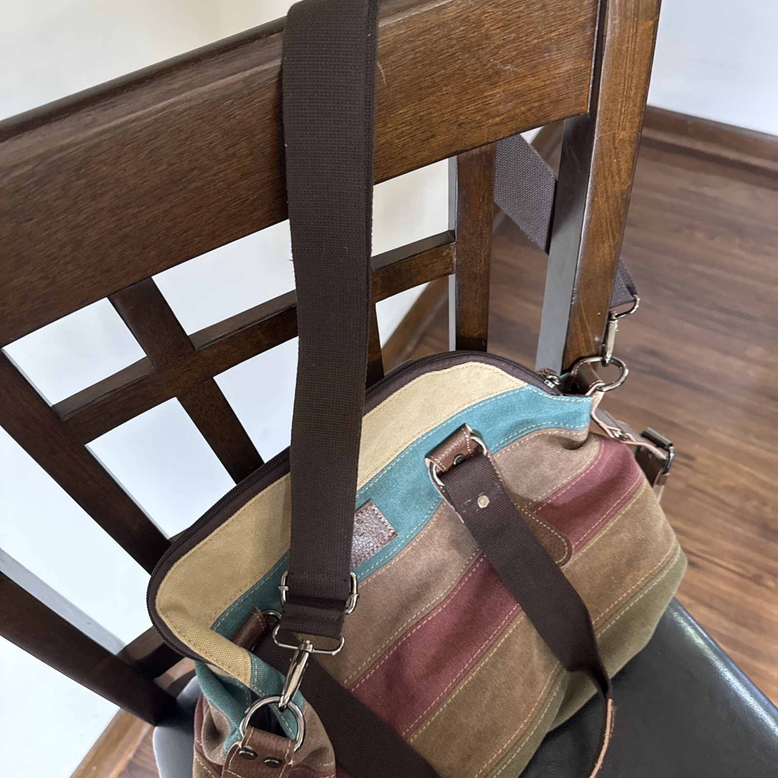 Canvas Natural Material Retro Messenger Tablet Travel Bag Manjianghong Unisex
