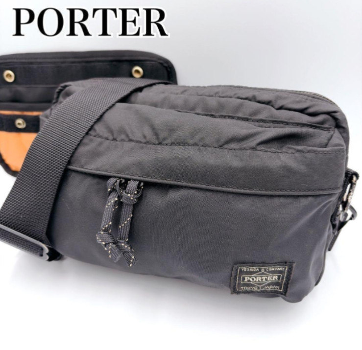 NEW YOSHIDA PORTER 2WAY Waist Bag Force 855 07501 BLACK Made in Japan