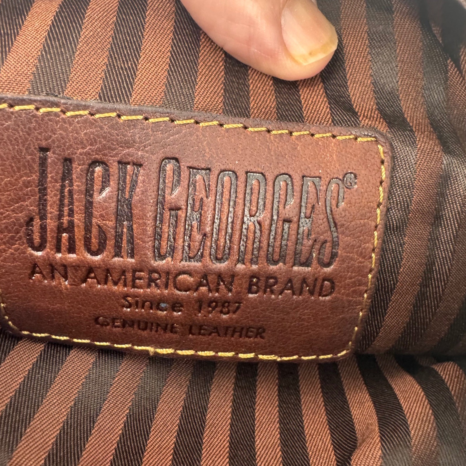 Jack Georges Brown Leather Crossbody Messenger Bag Small Vertical Tablet Bag