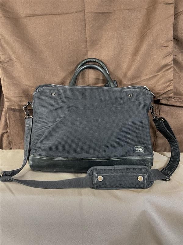 PORTER Classic Business Bag Black Shoulder Belt 40x29x8cm Hook Mesh Zip Pocket