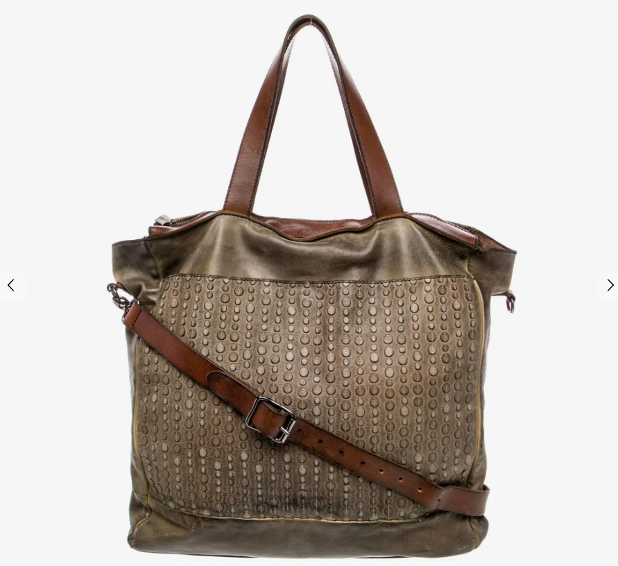 NUMERO 10 Luxury Avantgarde Unisex Brown Neutrals Stud Leather Bag Made in Italy