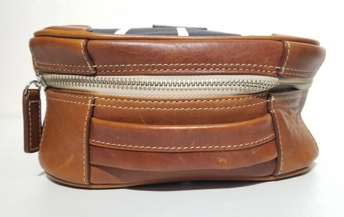 Rare Barrington “U.S. Open” Navy Blue & White Stripe Toiletry / Dopp Bag