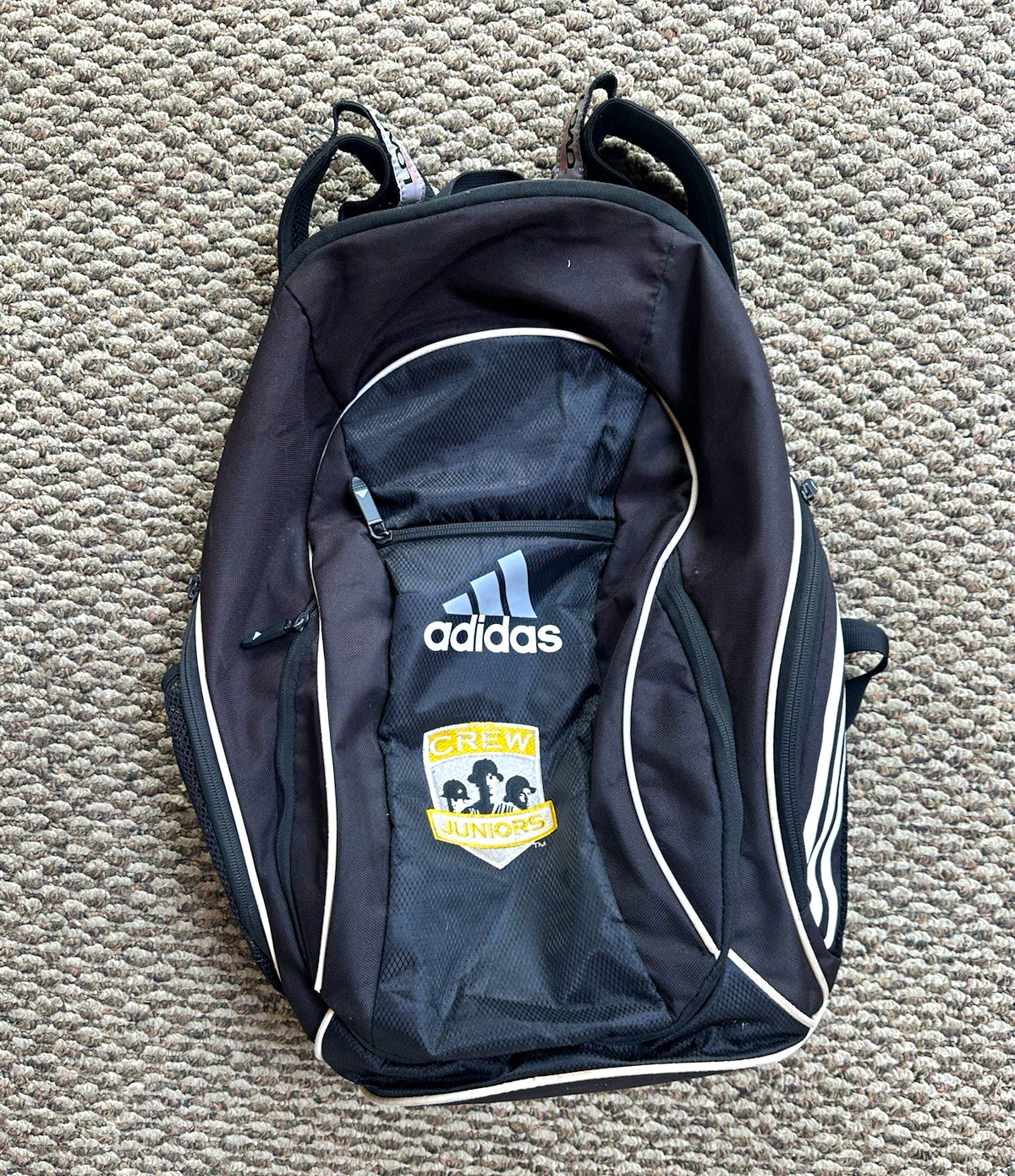 adidas Black Unisex Backpack Zip Closure Adjustable Straps Outer Pockets