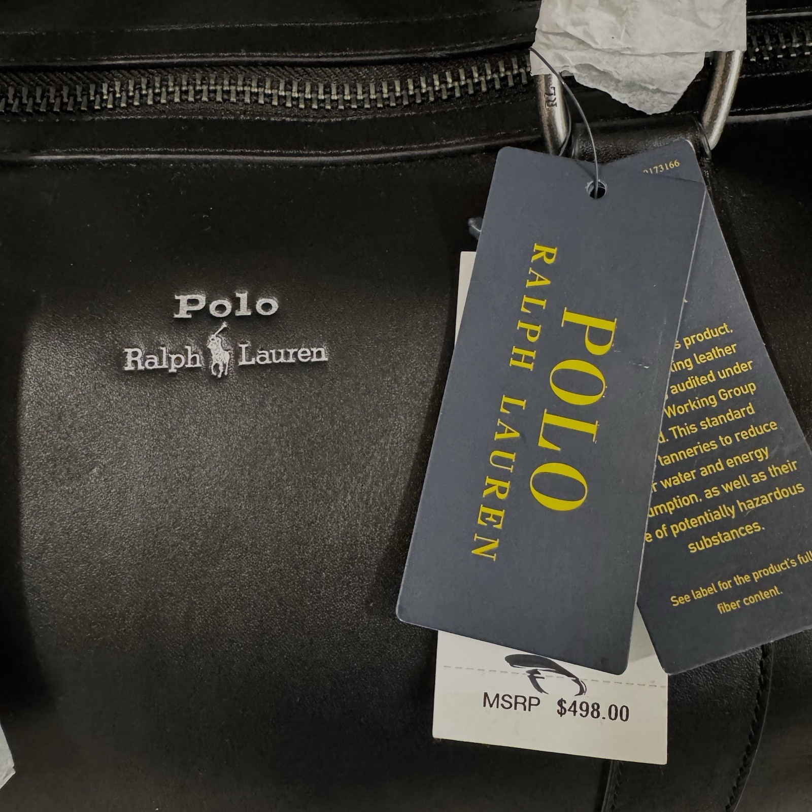 NEW Ralph Lauren Handsome Men’s Smooth Large Leather Polo Duffle Bag $498.00