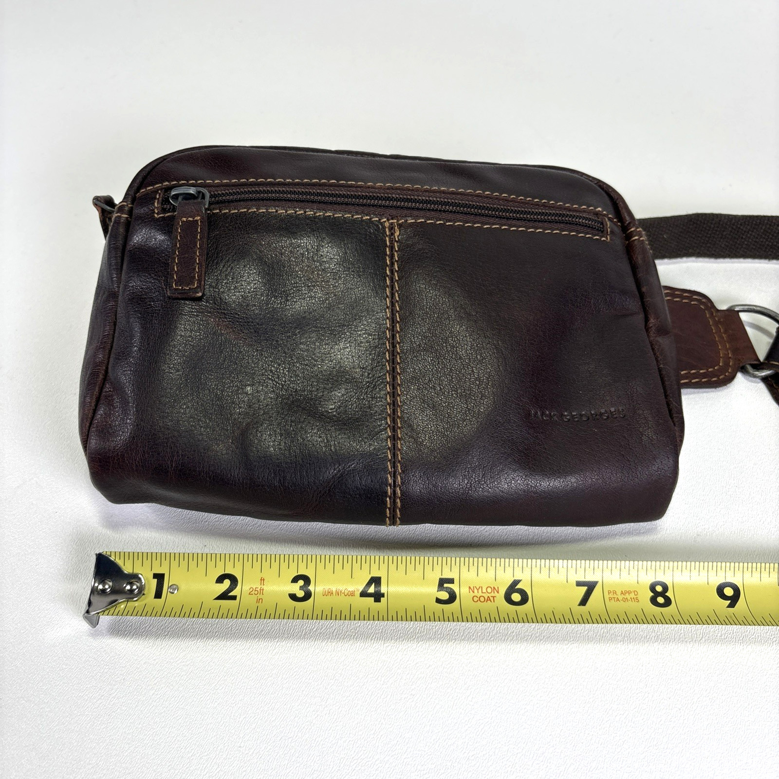 Jack Georges Voyager Brown Buffalo Fine Leather Belt Bag #7109 UNISEX