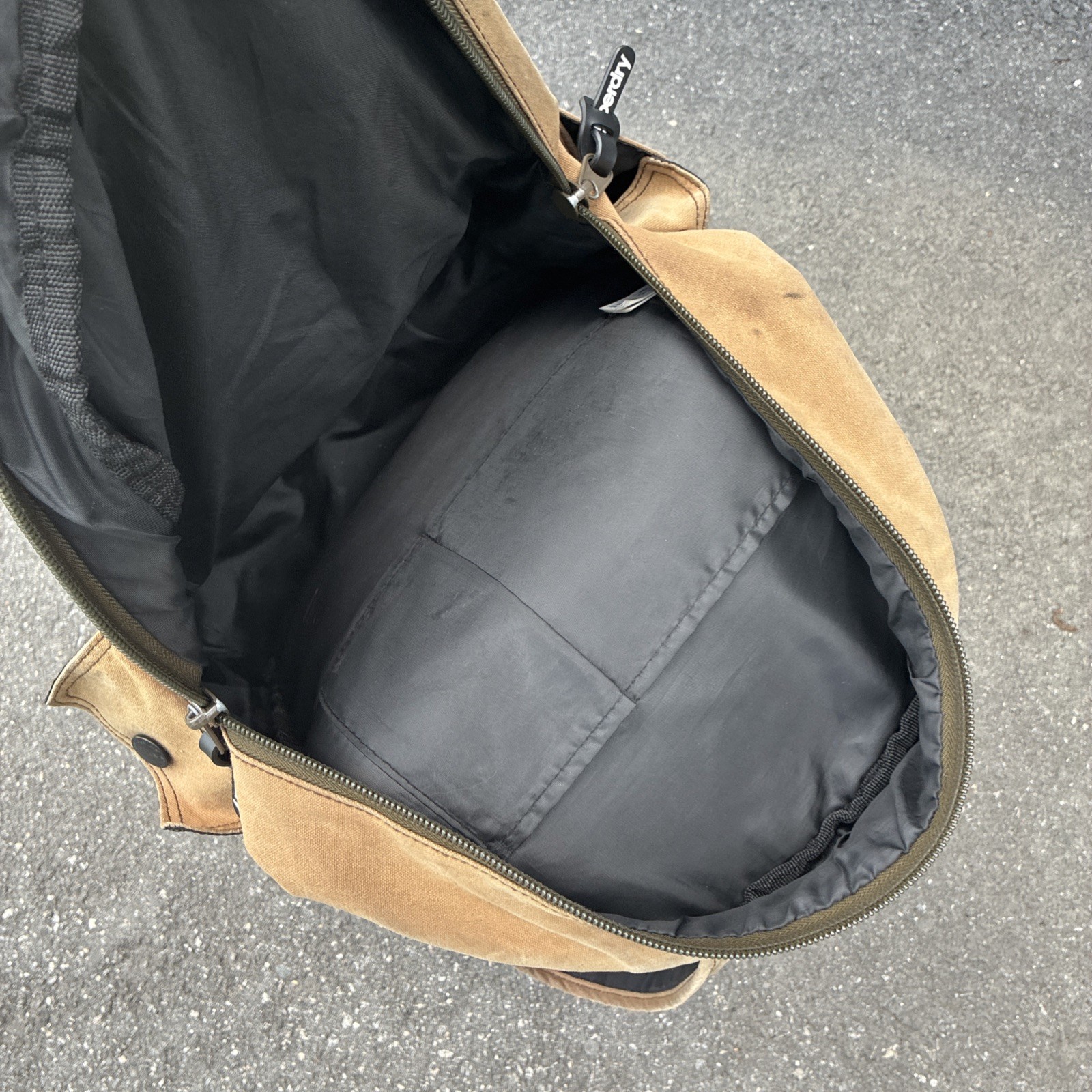 Superdry Small PATCHES Backpack Bag Brown “Motor 54” Bag! Rare!