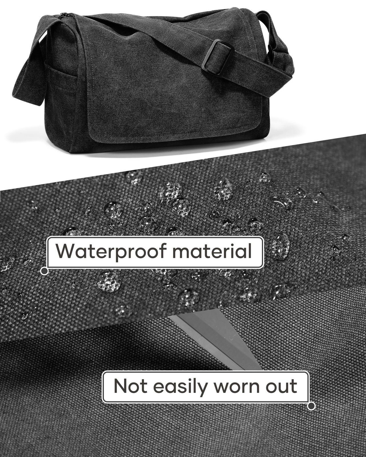 Vintage Canvas Messenger Bag for Men & , Large Crossbody Shoulder Bag Leisure…