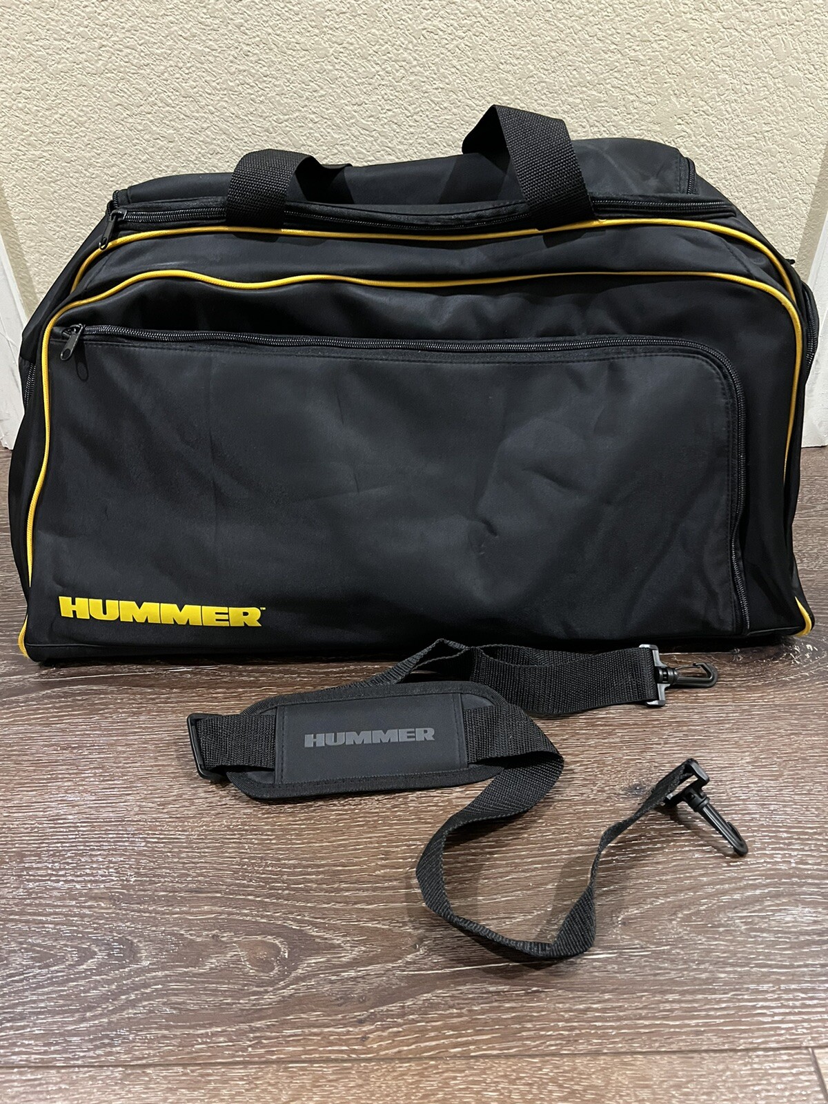 HUMMER travel / duffle large bag black and yellow