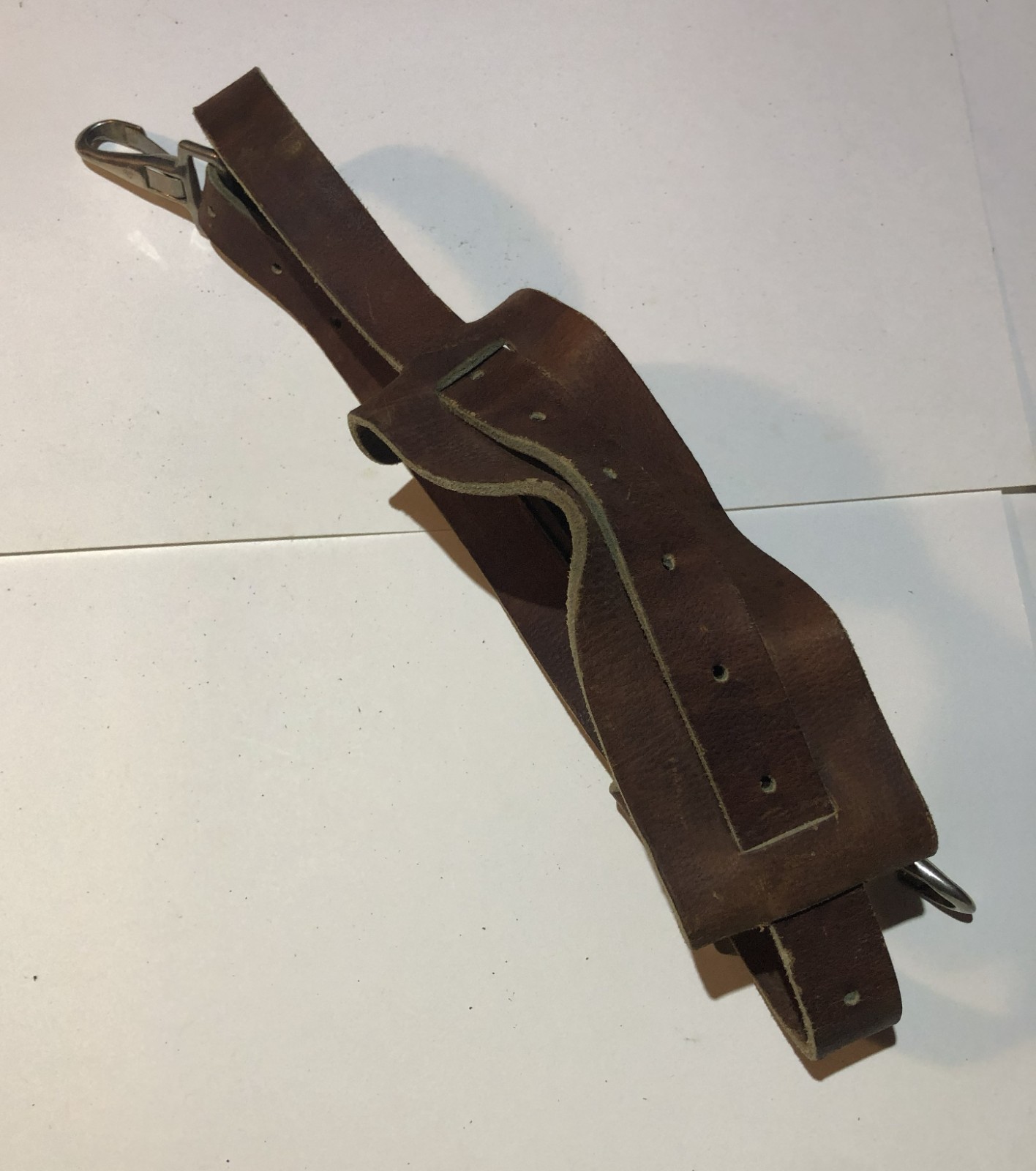 Vintage Thick Leather Saddle-Style Shoulder Bag Hunting Hiking School Messenger