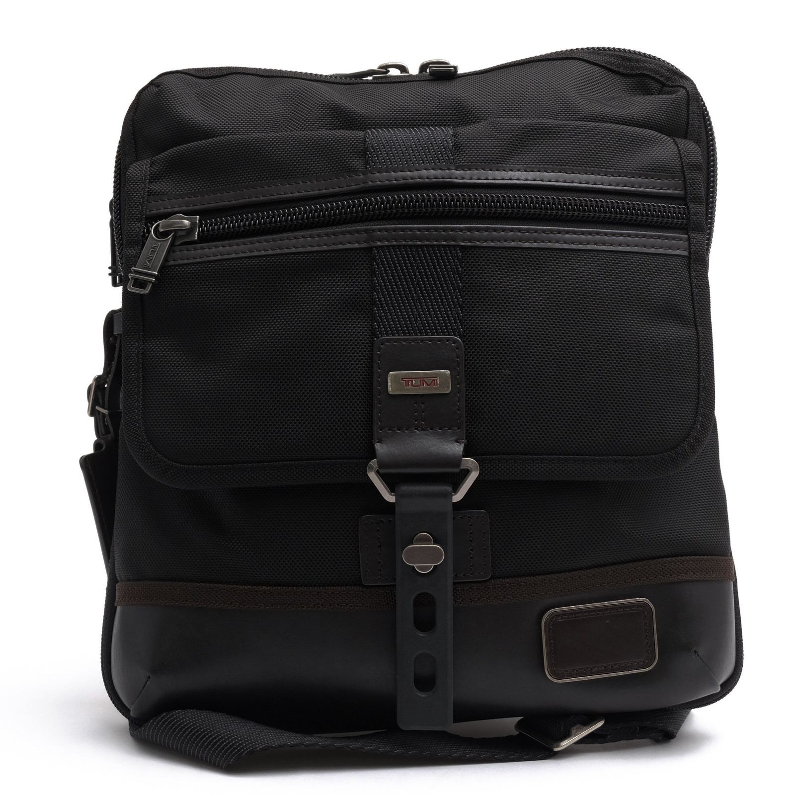 TUMI Men’s Nylon Leather Shoulder Bag Black 222304HK2 Alpha Bravo Annapolis