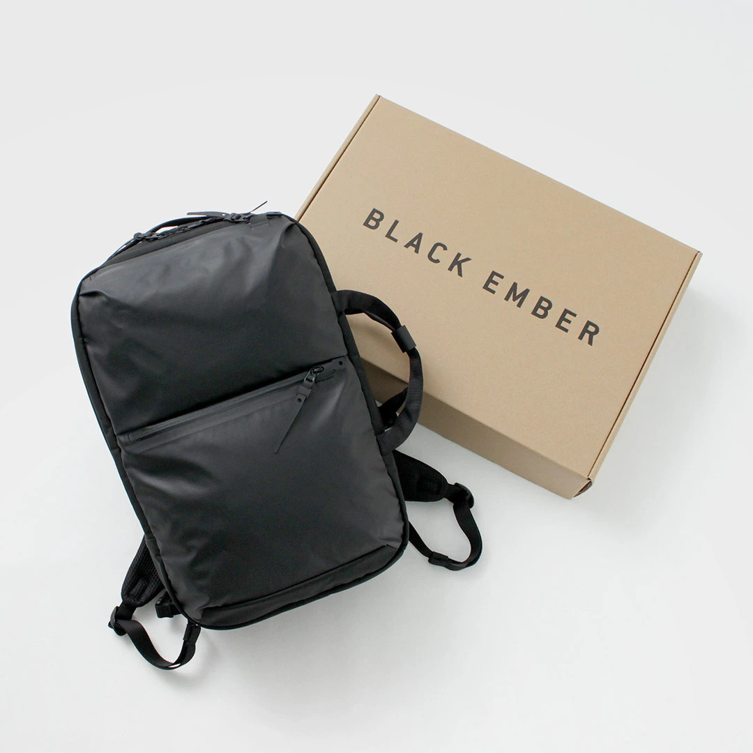 BLACK EMBER Rectangle 2-Way Pack Business Bag Backpack Men’s 23L 16-inch Nylon