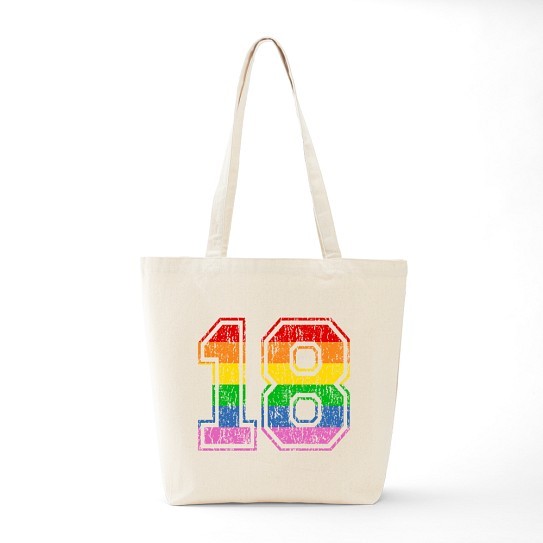 CafePress Retro 18 Rainbow Tote Bag (51690561)