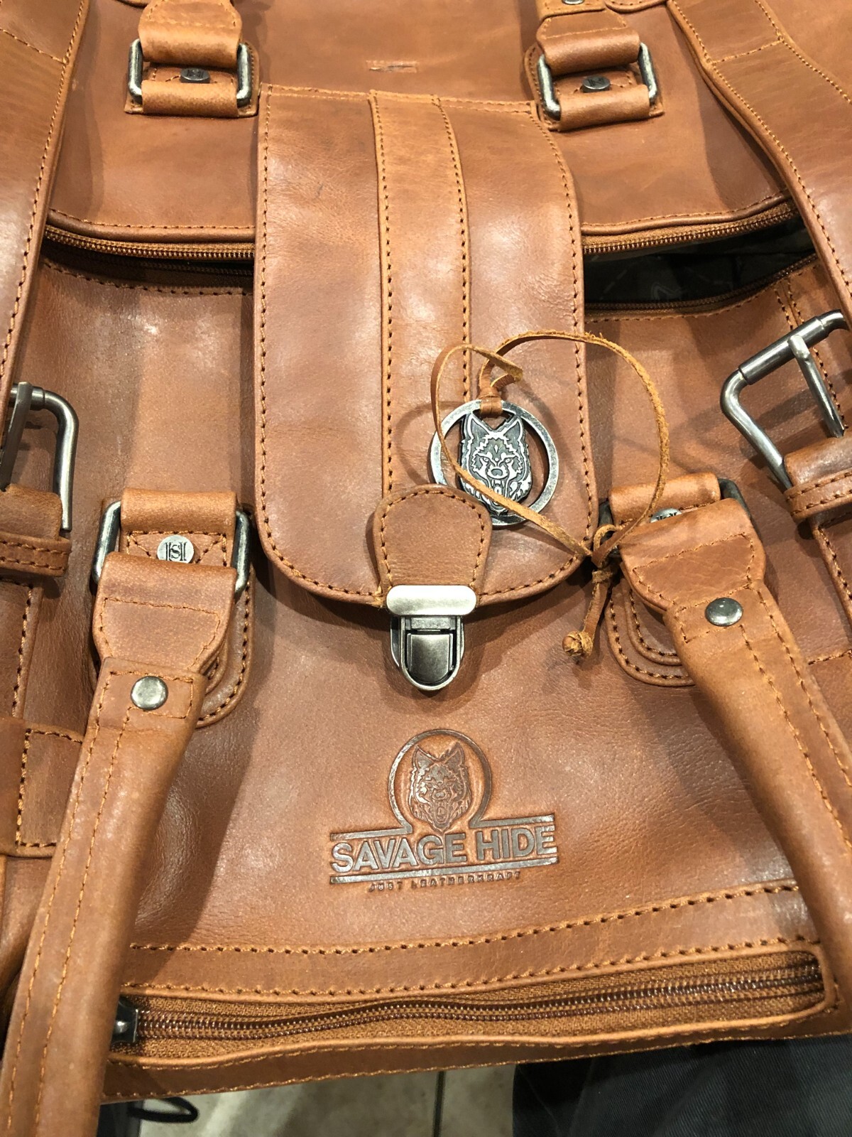full grain leather duffle bag new cognac color