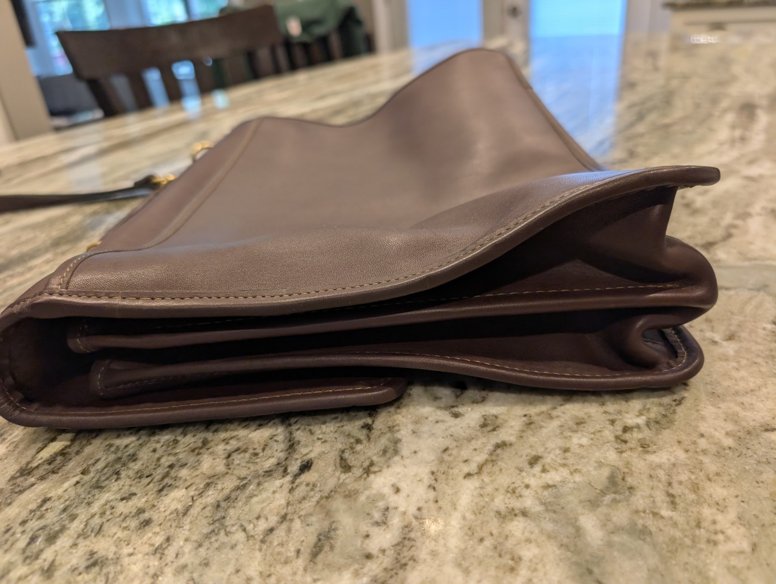 Brown Jack Georges University Professional Leather Briefcase Messenger Bag #2456
