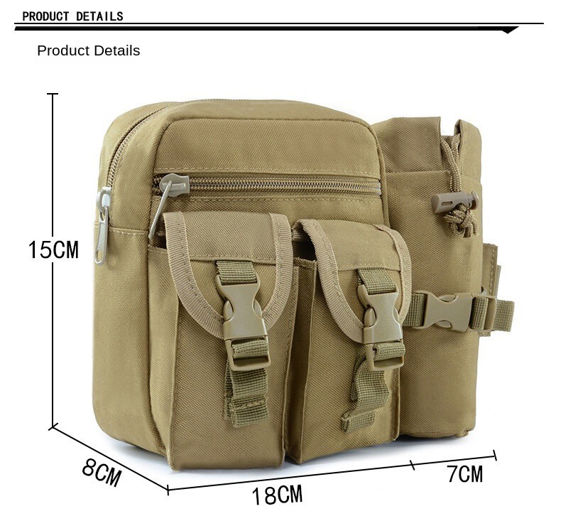 Tactical Waist Bag Waterproof Utility Belt with Water Bottle Holder Fanny Pack