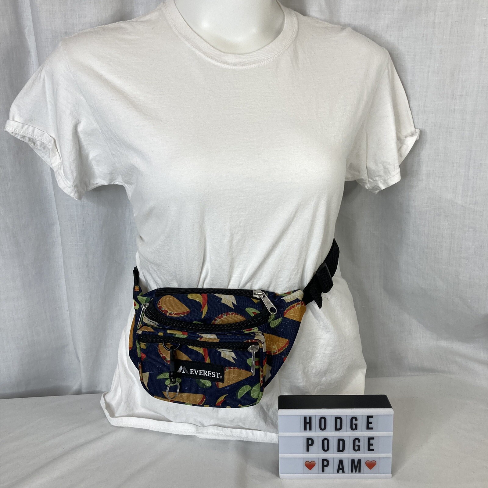 Taco Design 3 Compartment Fanny Waist Pack Adjustable Strap Peppers Lime Avocado