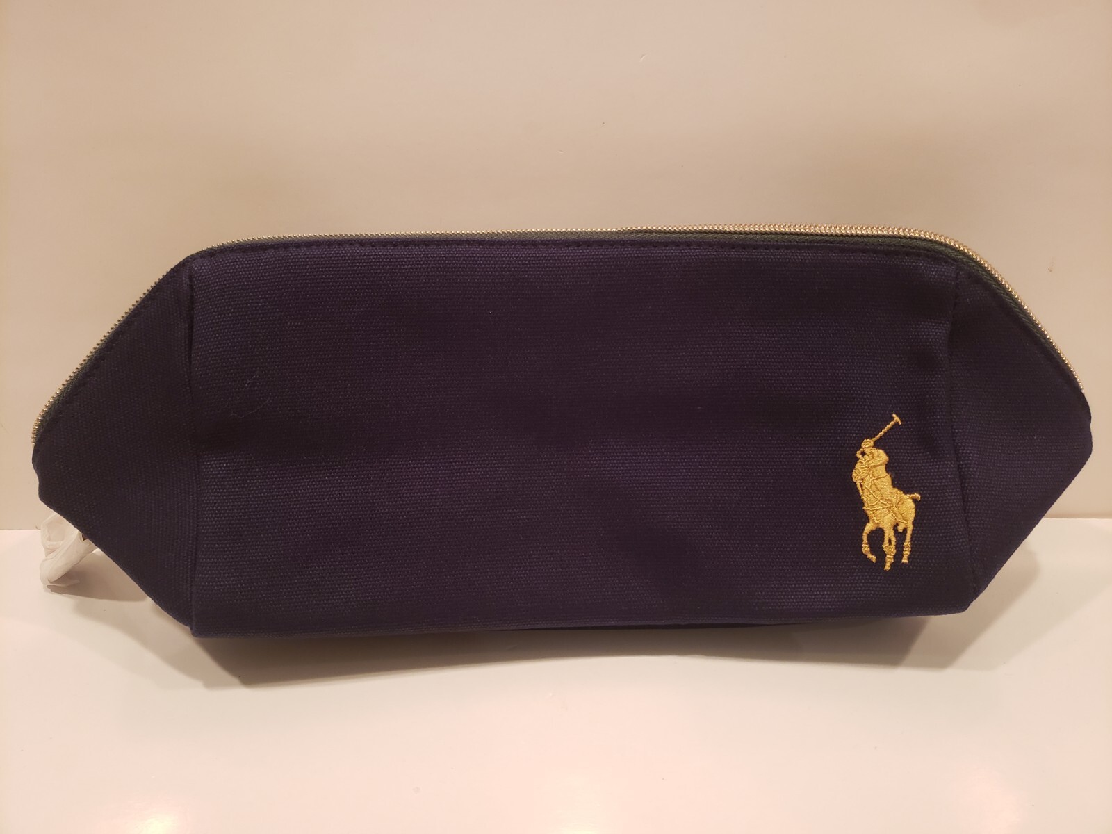 Ralph Lauren ~ Blue Toiletry Bag w/ Gold Trim ~ NWOB
