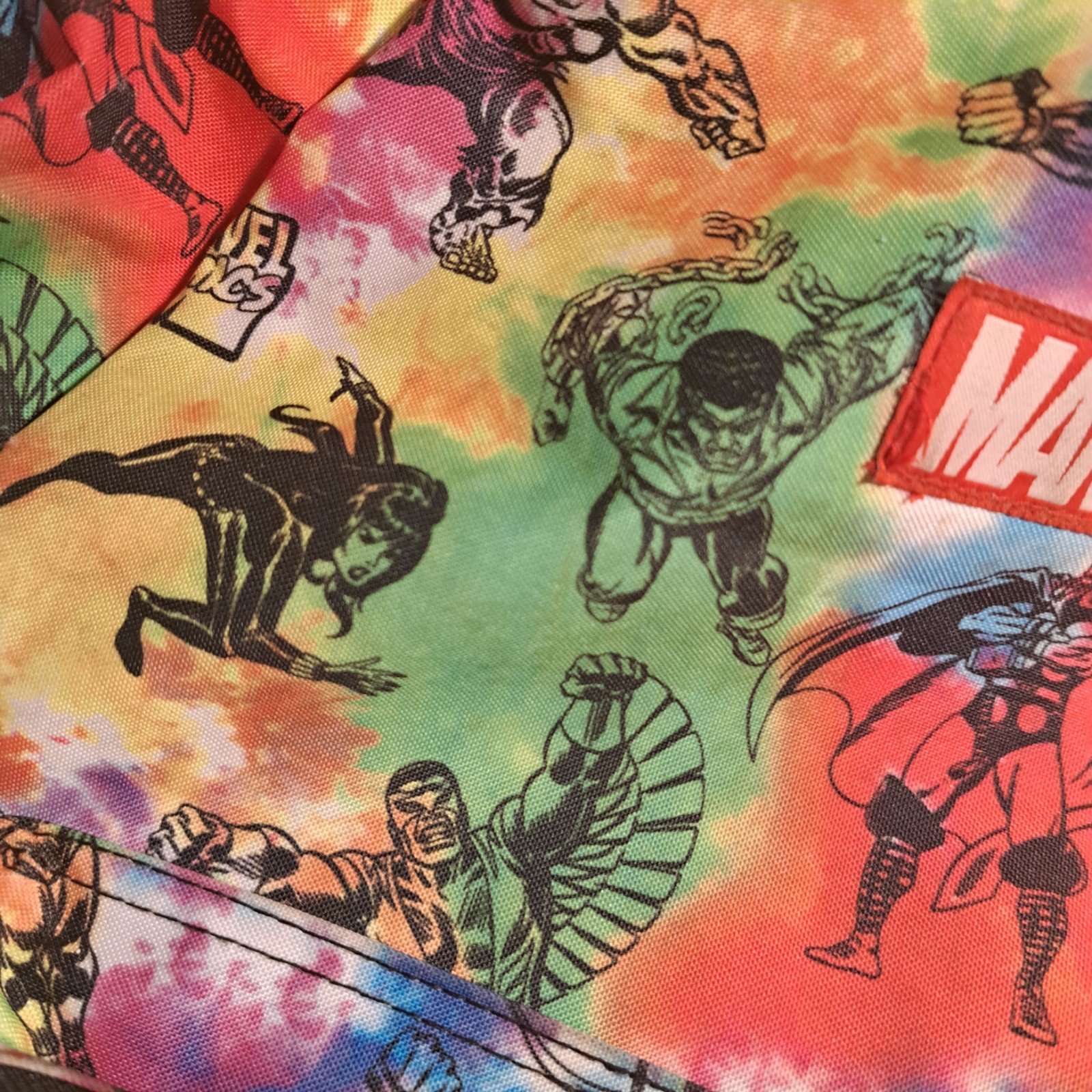 Marvel Super Hero Backpack Comic Book Multicolor Tie Dye