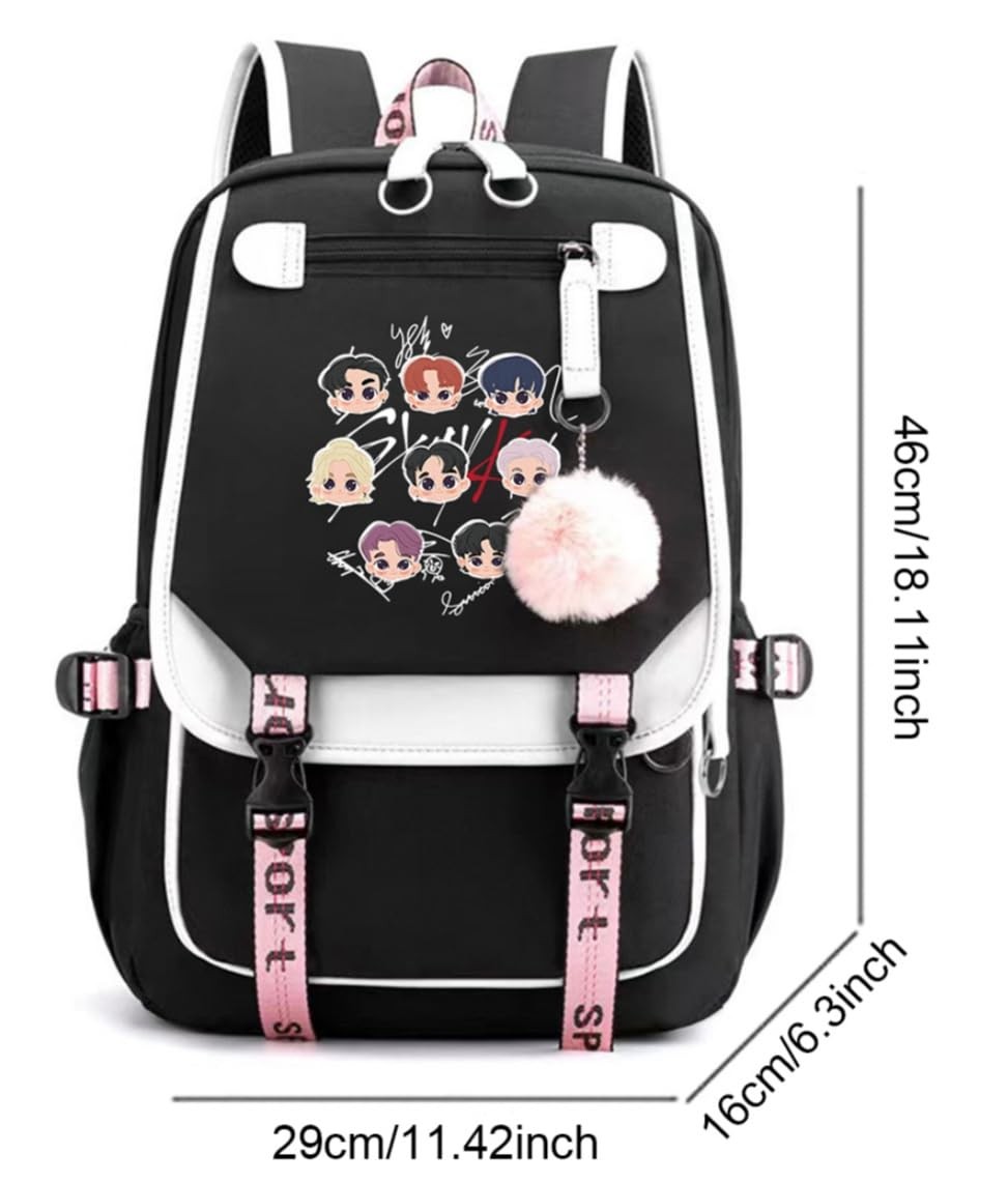 Stray Backpack Korean Casual Daypack Laptop Bag College Bag Unisex Black 32cm…