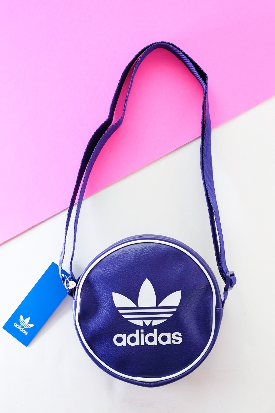 Adidas Original Shoulder Bag Trefoil Logo AC Round Crossbody IX7488 Purple