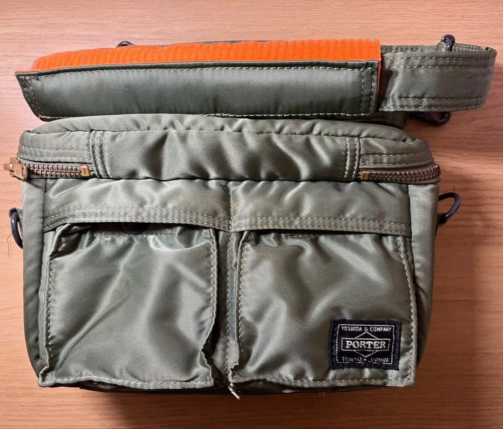 Porter Tanker Camera Bag Sage Green Nylon Shoulder Crossbody Rare Japan