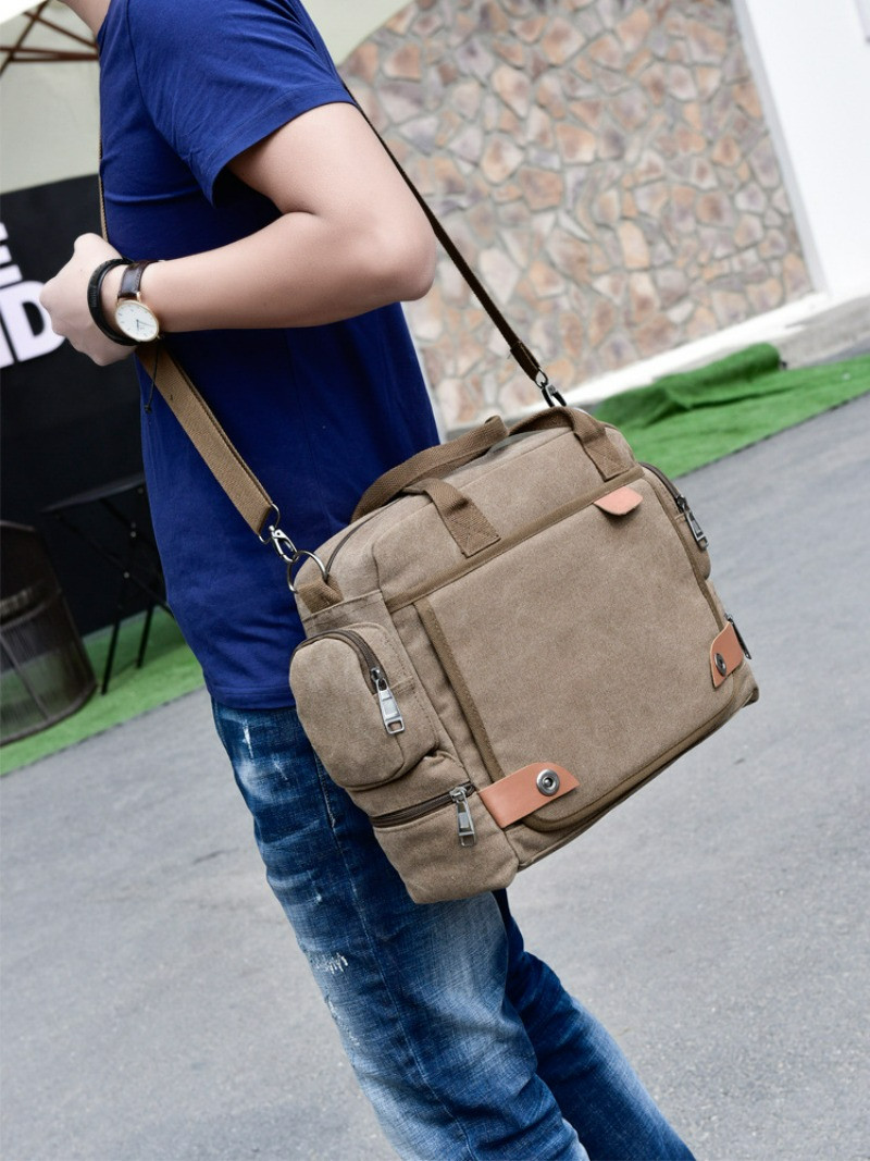 Men’s Crossbody Bag Canvas Shoulder Bag Travel Handbag Leisure Shoulder Bag