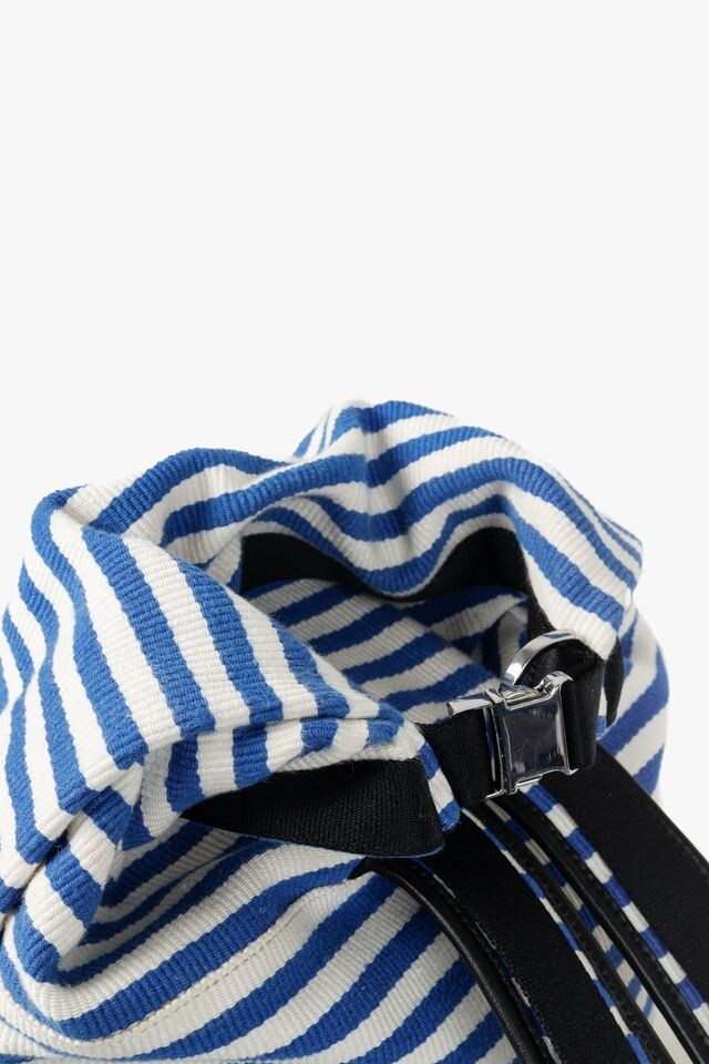 Want Les Essentiels Blue and White Striped Backpack, One Size