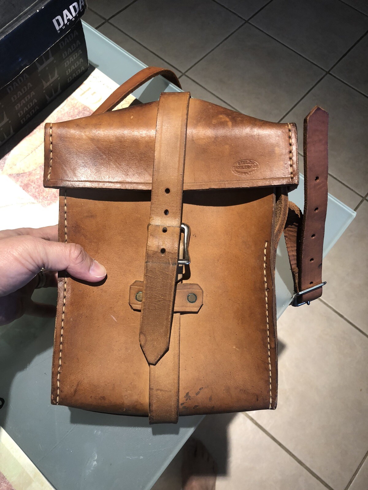 Vintage Stelzig Saddlery Co Cross Rectangular Bag .