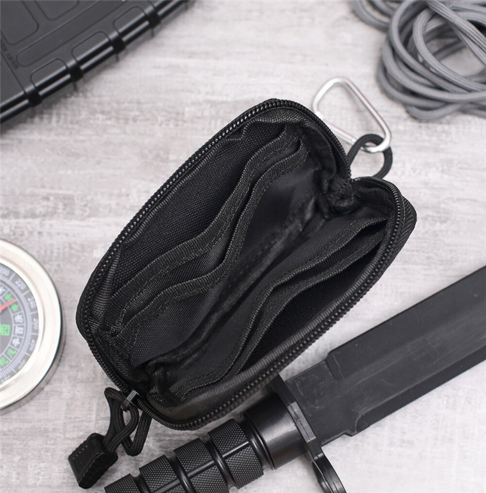 Outdoor Tactical Wallet Bag ID Card Key Holder Money Pouch Tool EDC Waist Bag