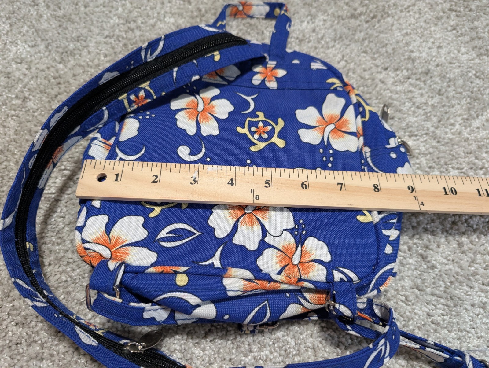 Mini Floral Flower Backpack Hawaiian Print Travel Shopping Hiking Bag
