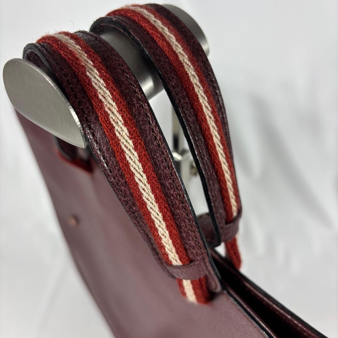 BALLY Authentic Trespo Leather Business Bag with B Logo Bordeaux 31×38cm