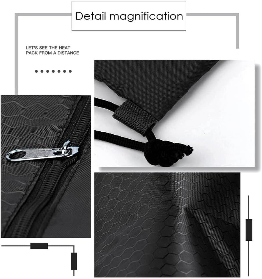 Drawstring Backpack Bag, Waterproof Draw String Back Sack with Zip Pocket,