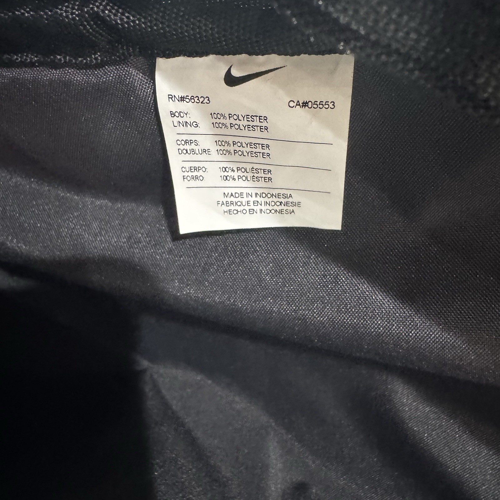 VTG Y2K Nike Mesh See Through Backpack Black 4 Pockets 18x13x5