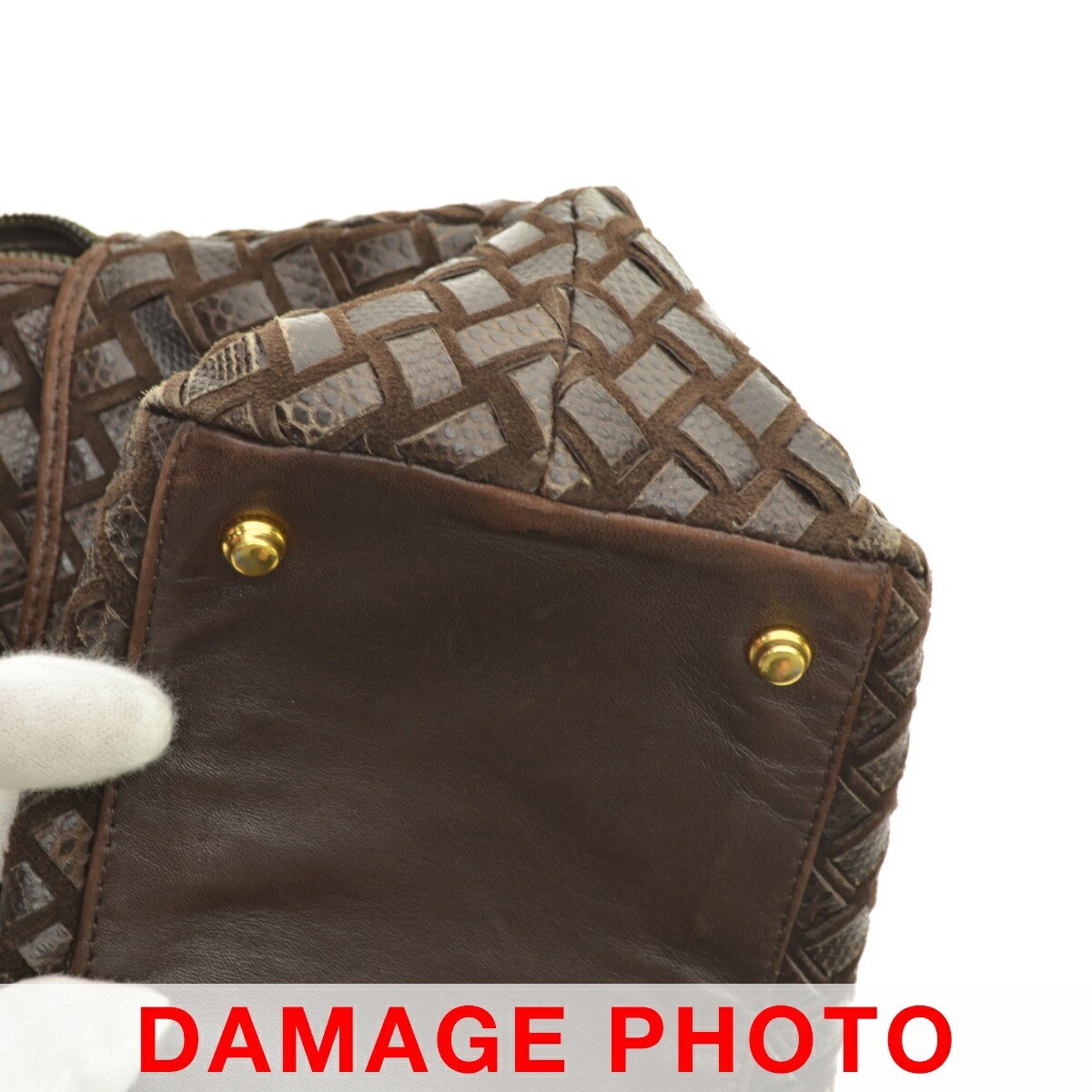 BALLY Tote Shoulder Bag Brown Leather 23x32x12cm pre-owned
