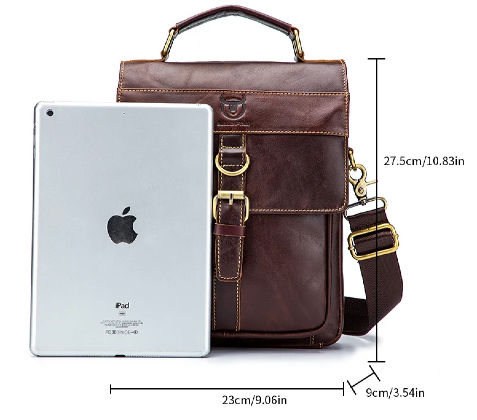 Retro Men’s Leather Shoulder Bag Satchel Large Capacity
