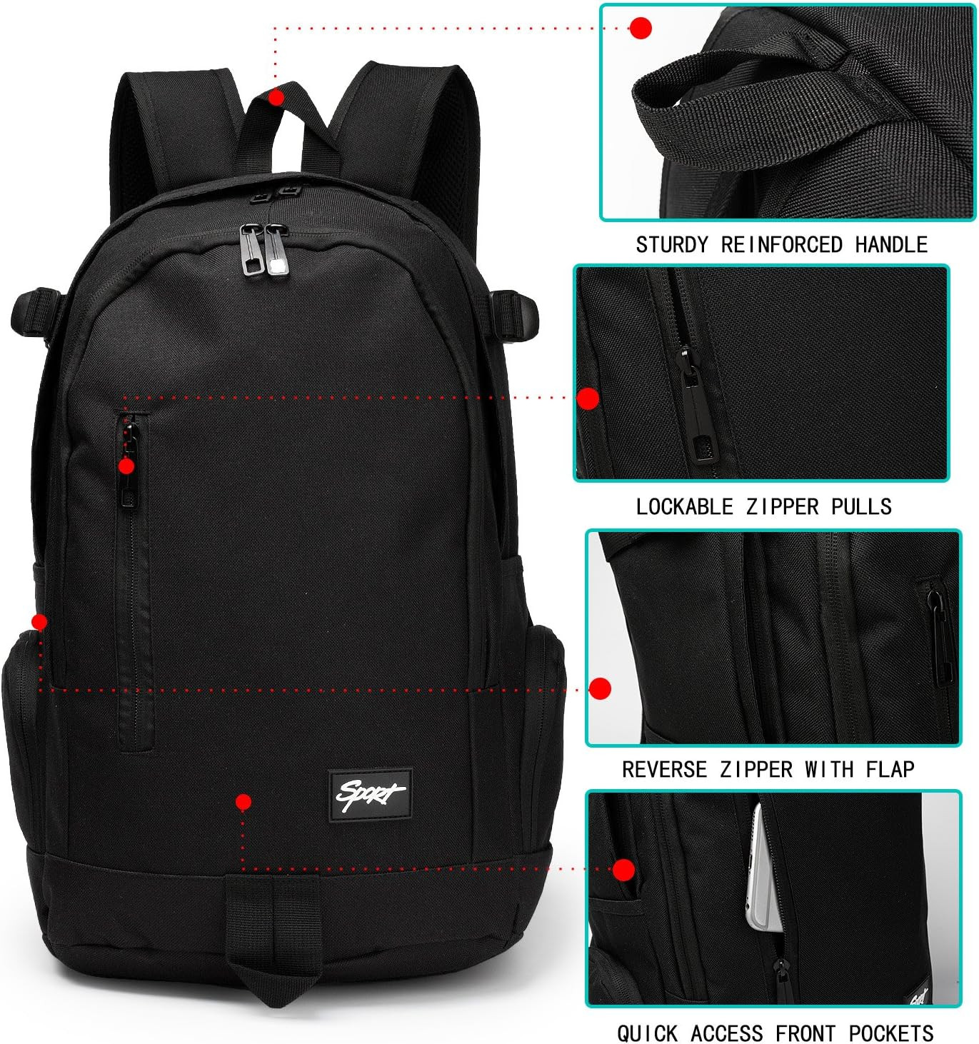 School Backpack Travel Bag for Men & Women Lightweight College Back Pack with…