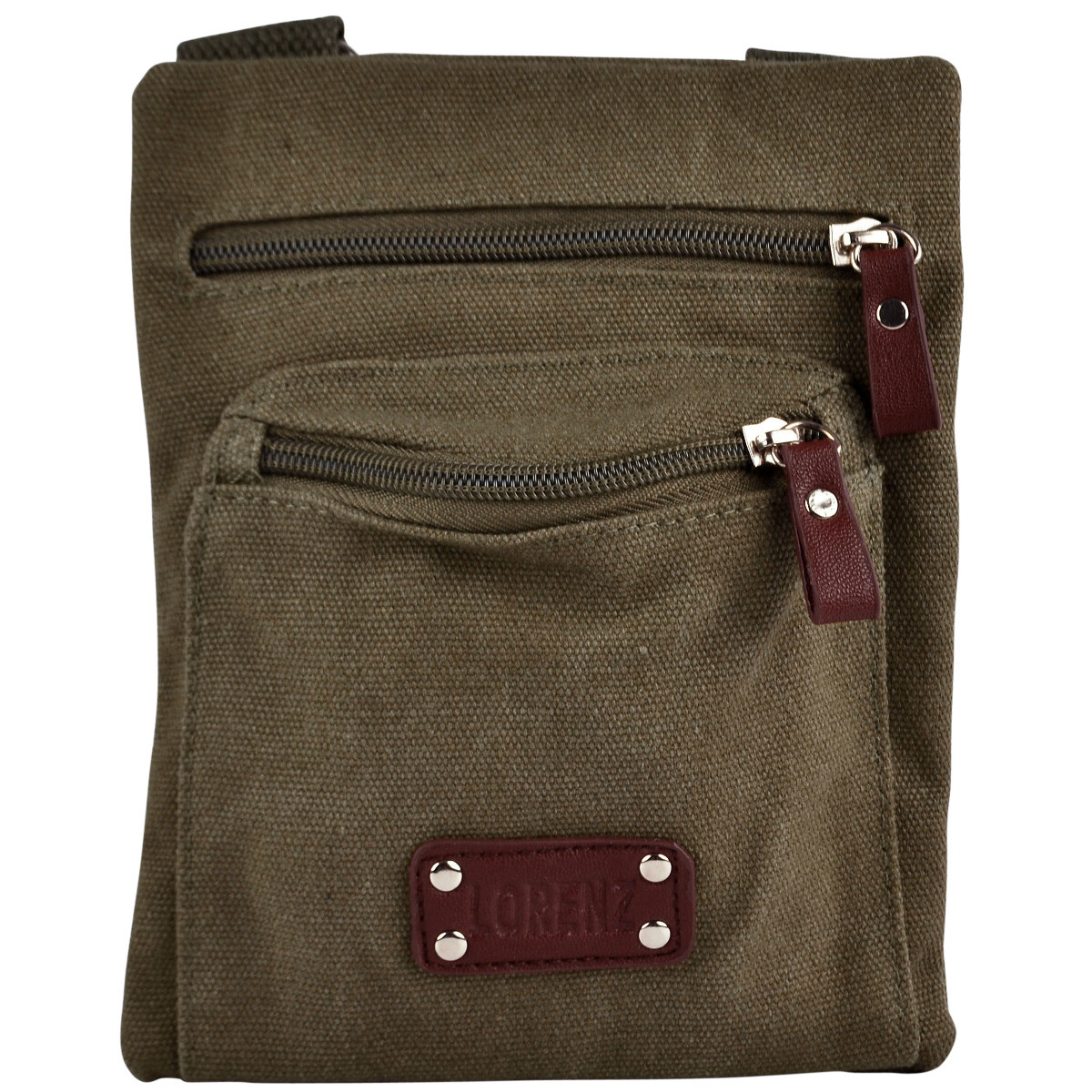 Washed Canvas Cotton North South Messenger Bag