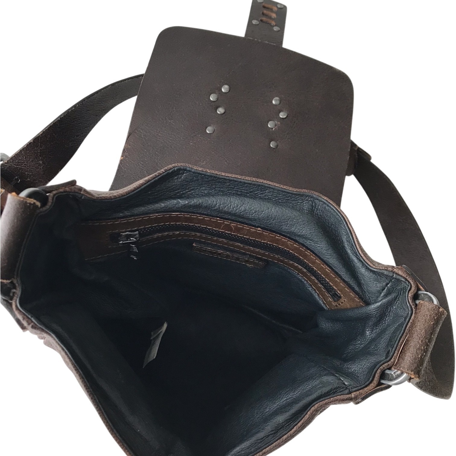 DIESEL Vintage All Leather Bag Medieval Studded Industrial Rivets Steampunk 00s