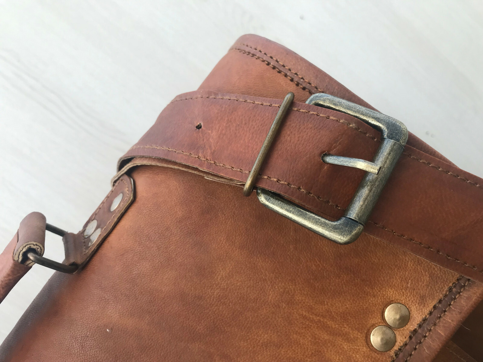 Vintage Camel Leather Men’s Case Shoulder Bag Messenger Documents Laptop Case