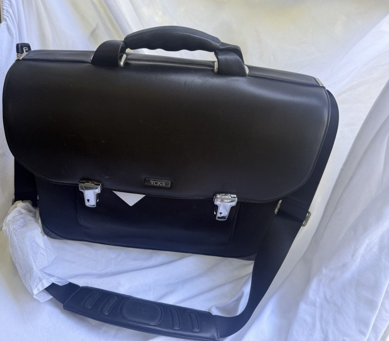 NWT Tumi Formula T Circuit Briefcase 2951DF Leather Nylon Deadstock Complete