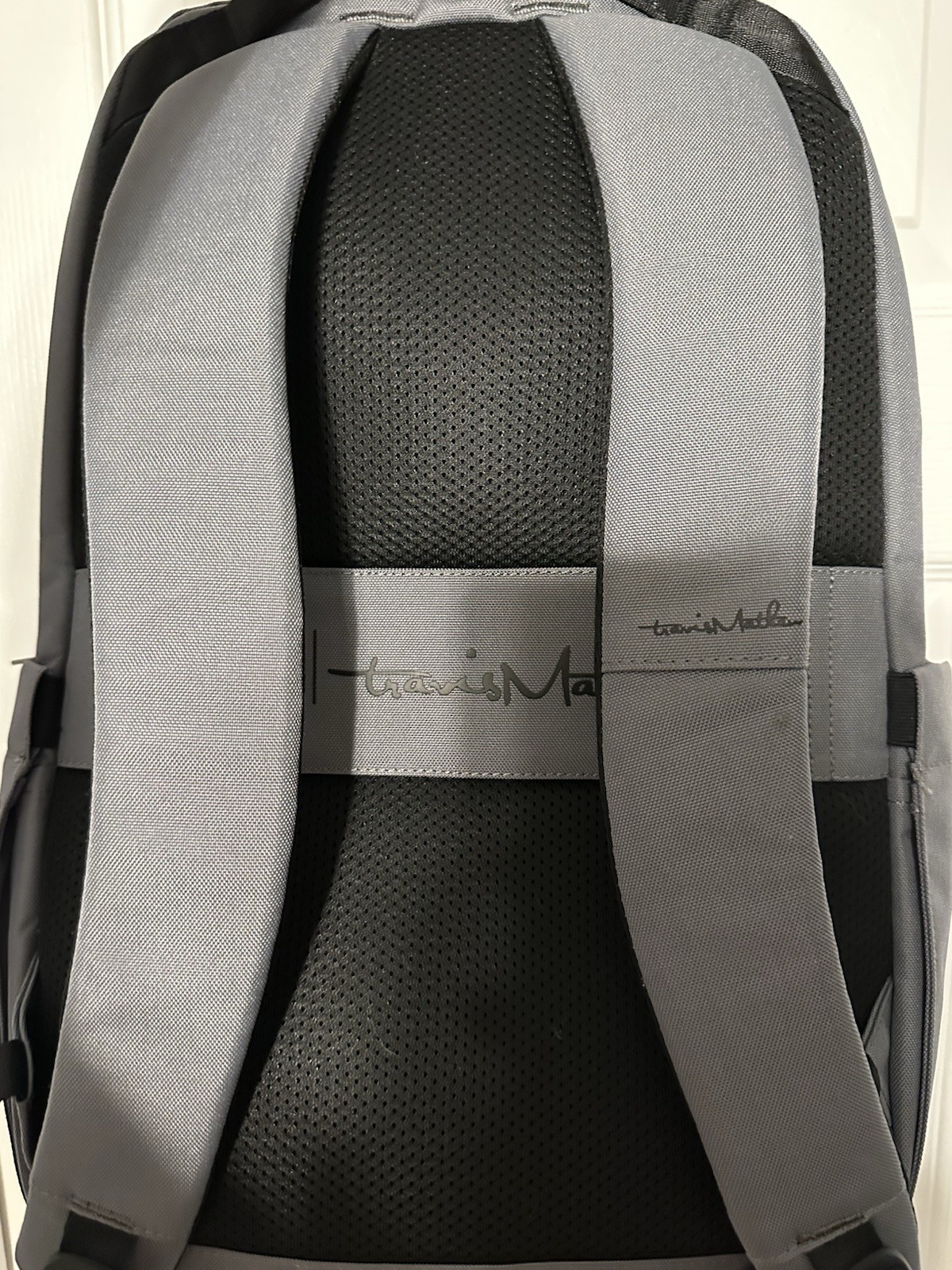 TravisMathew Duration Backpack in the graphite-gray colorway