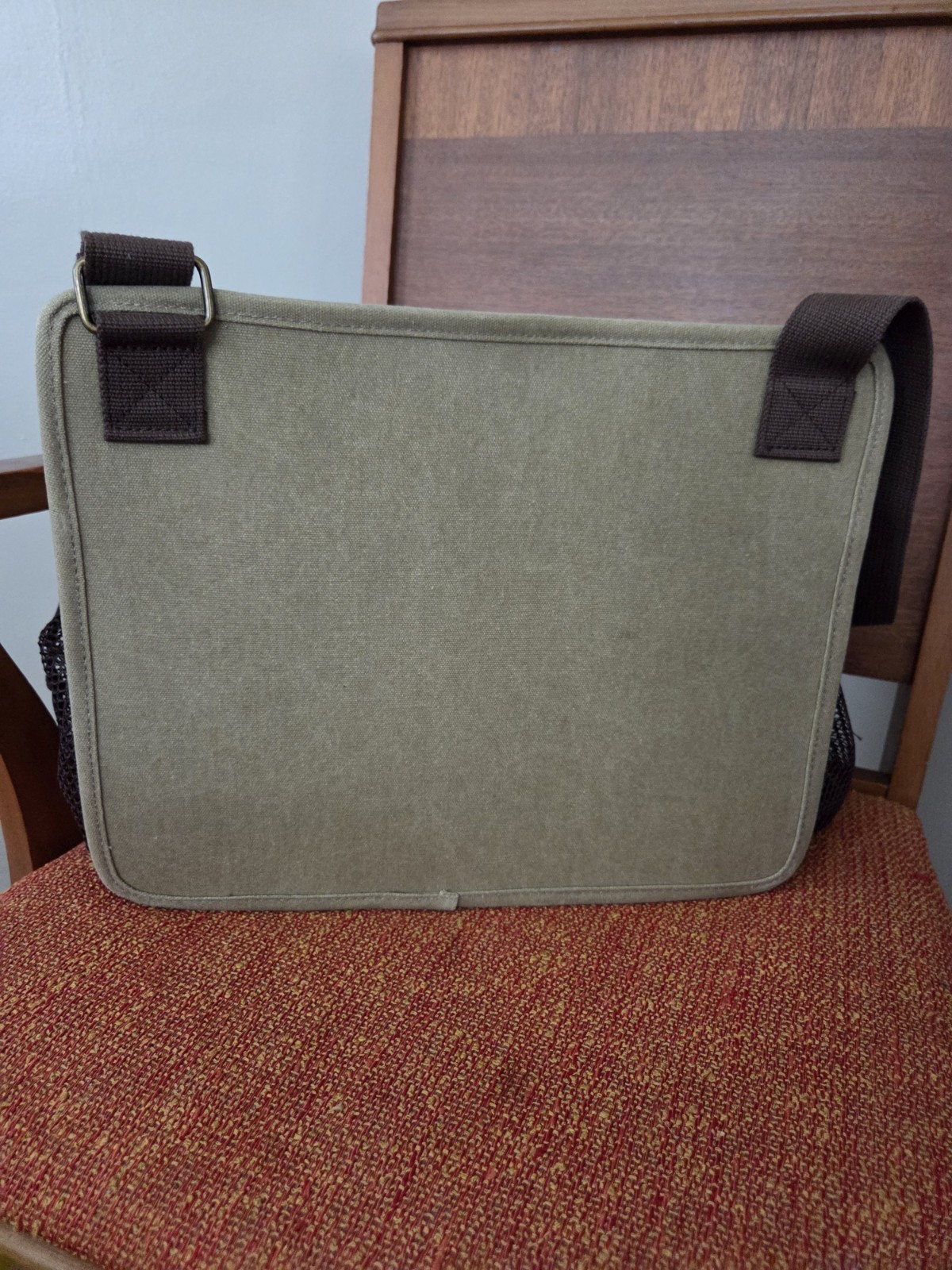 Duluth Trading Co Canvas Laptop Shoulder Tote Messenger Organizer Bag Tan