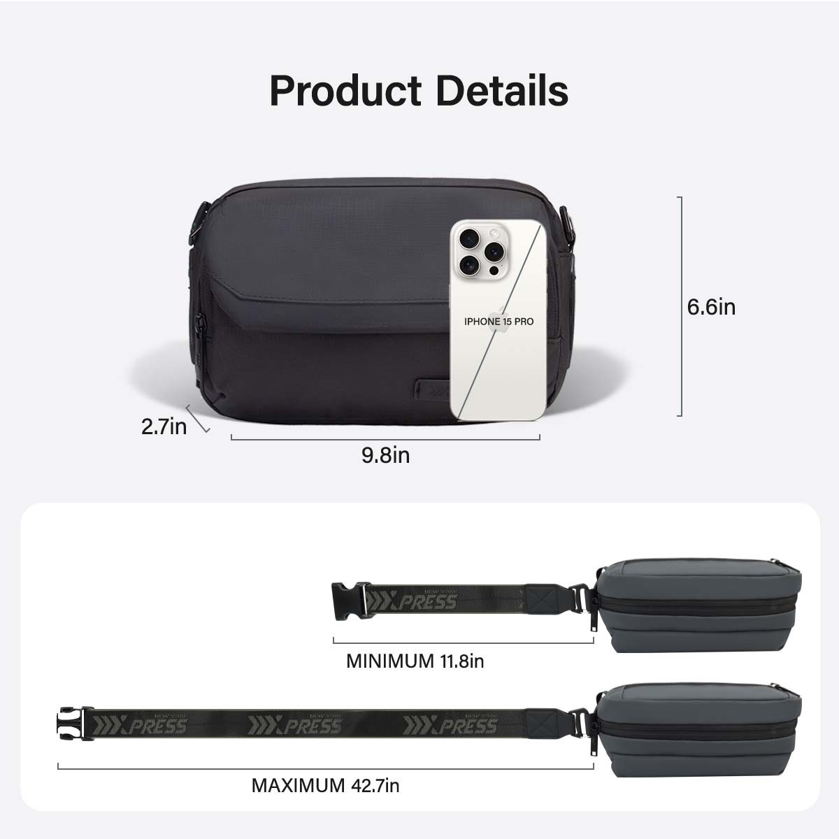 Shoulder Bag Men Waterproof Messenger Bag Crossbody Bag Casual Square Sling Bag