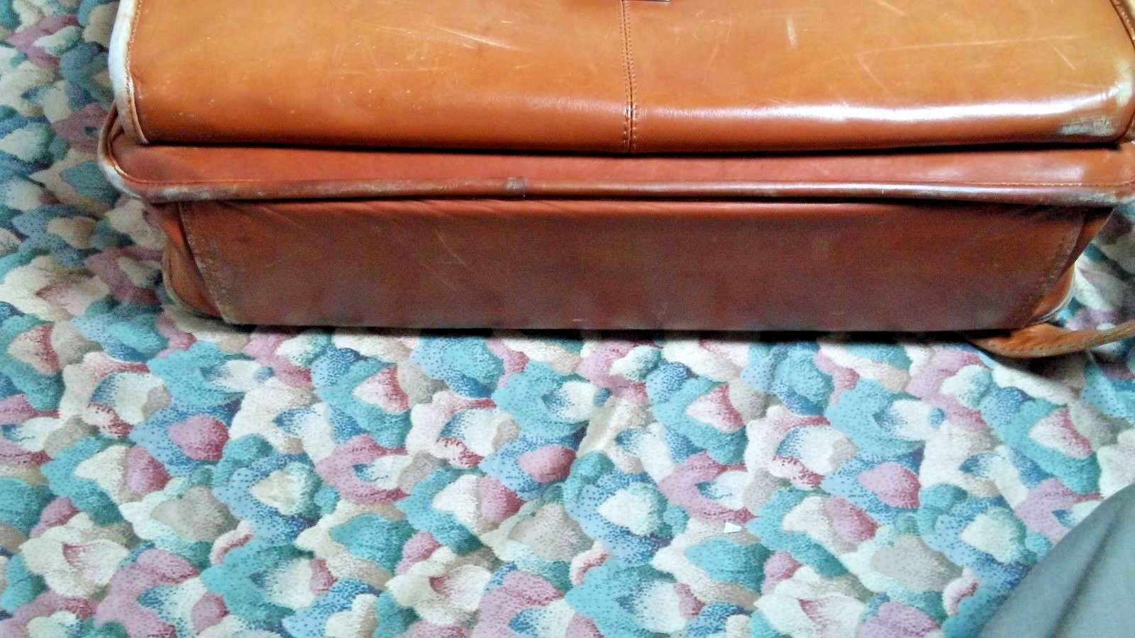 CLAIRE CHASE LAPTOP LEATHER BRIEFCASE Business Professional Bag Brown