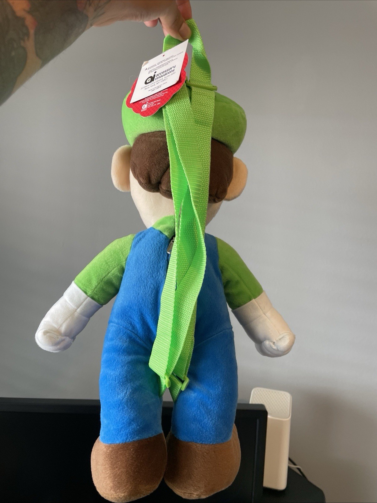 Nintendo Super Mario Bros Luigi 17″ inches Boys Kids Soft Plush Doll Backpack