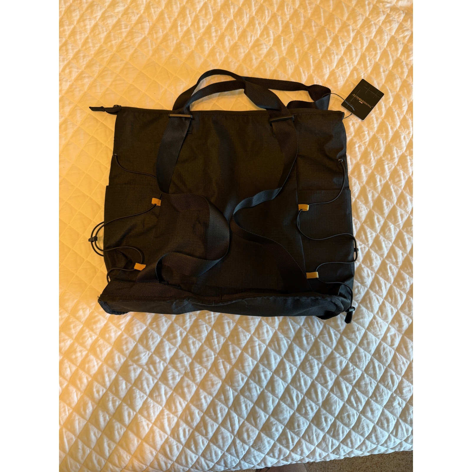 Marvel Studios Thunderbolts Movie Promo Black Tote Bag Zippered Utility Bungee