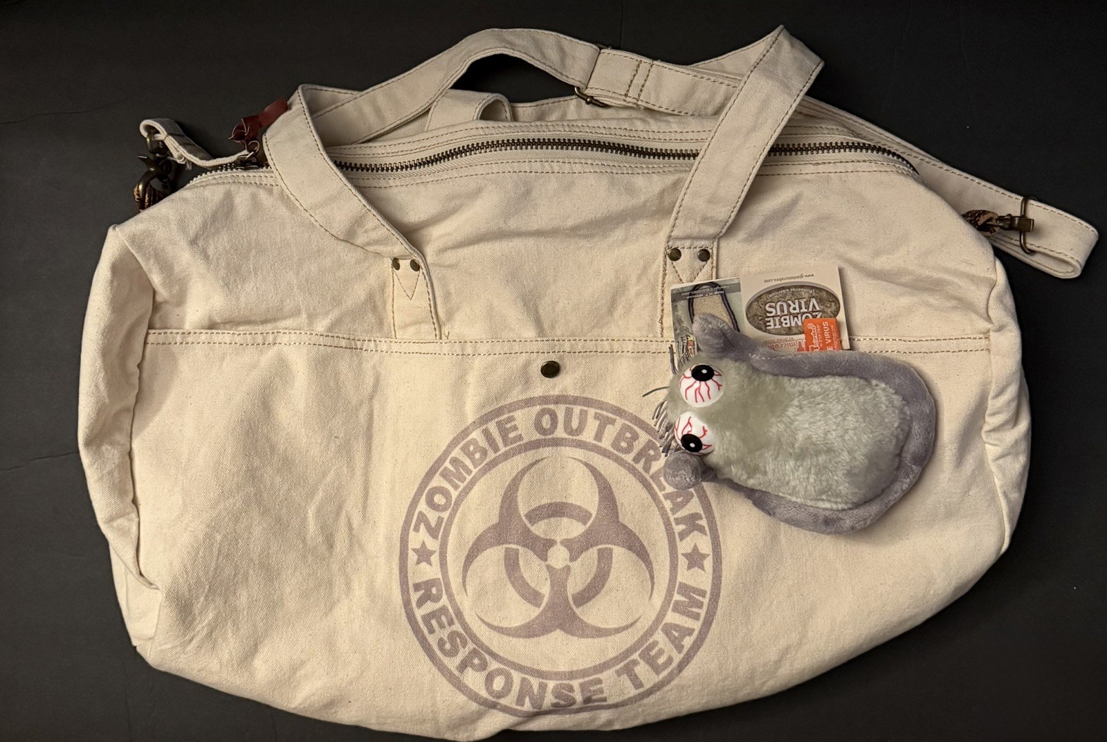 Zombie Outbreak Response Team Duffle Heavyweight Canvas Bag CafePress